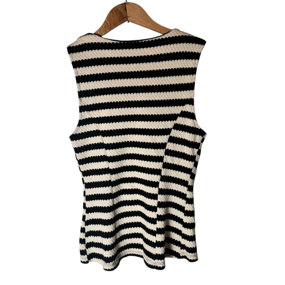 Anthropologie Maeve Structured Knit Vest black white XS - Picture 4 of 7